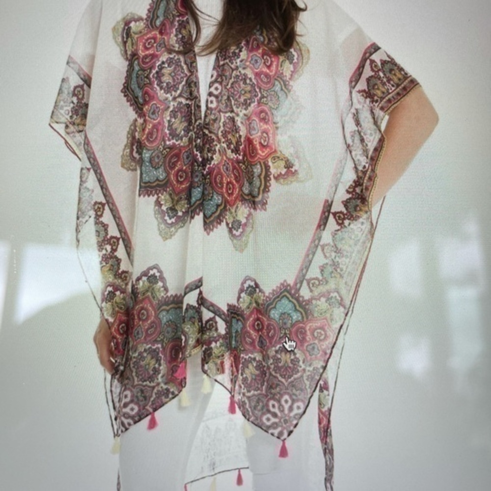 Woven heart Havana kimono with tassels